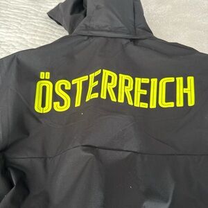 Black Jacket with Yellow Österreich Print